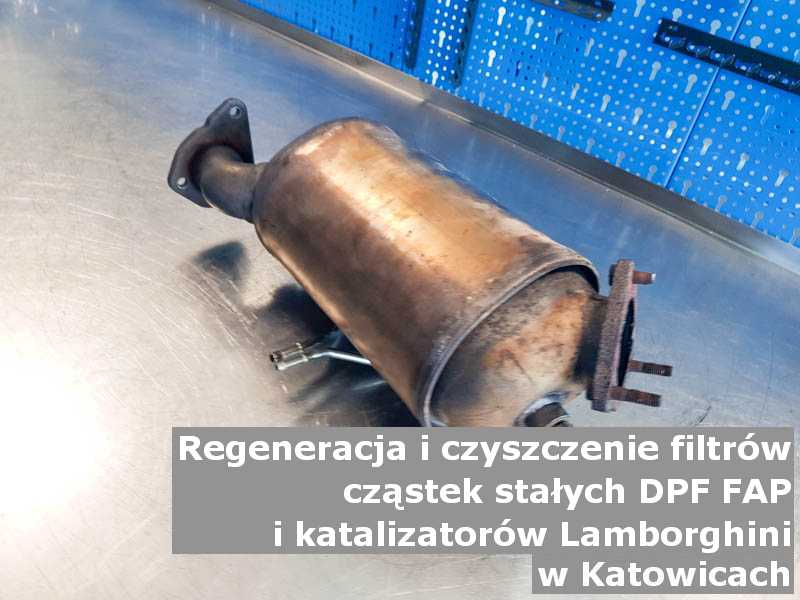 Myty filtr marki Lamborghini, w warsztatowym laboratorium, w Katowicach.