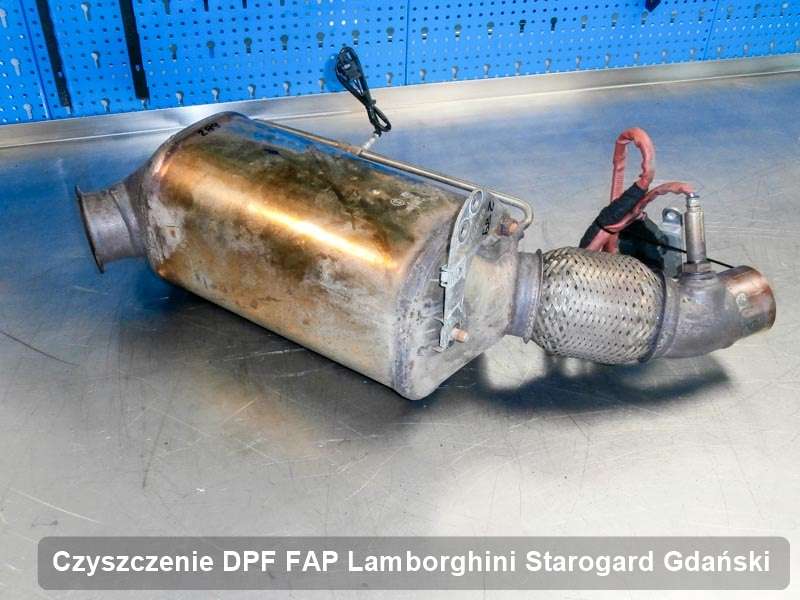 Filtr DPF układu redukcji emisji spalin do samochodu marki Lamborghini w Starogardzie Gdańskim oczyszczony na dedykowanej maszynie, gotowy do wysyłki
