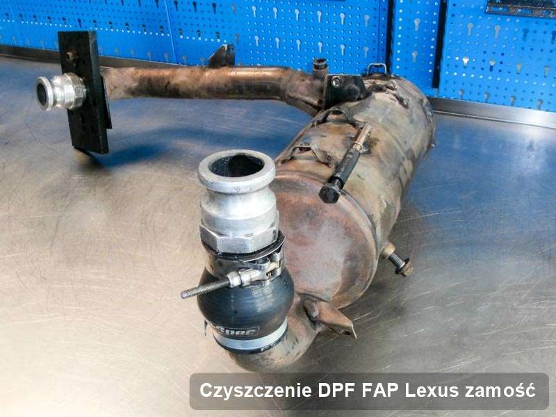 Filtr DPF i FAP do samochodu marki Lexus w Zamościu dopalony na specjalistycznej maszynie, gotowy spakowania