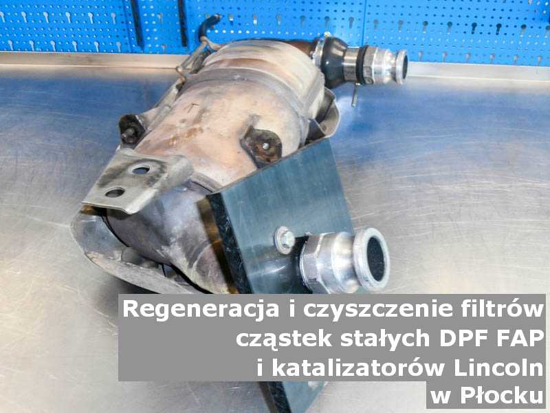 Naprawiany filtr cząstek stałych GPF marki Lincoln, w specjalistycznej pracowni, w Płocku.