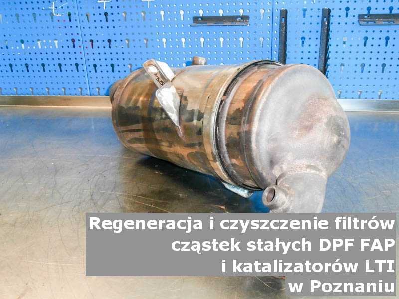 Wypłukany katalizator utleniający marki LTI, w warsztatowym laboratorium, w Poznaniu.