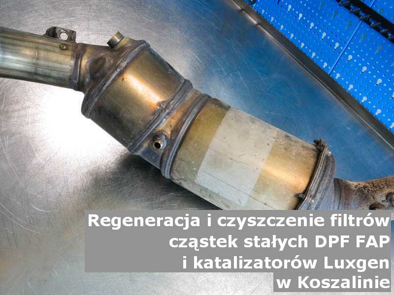 Czyszczony katalizator samochodowy marki Luxgen, w pracowni laboratoryjnej, w Koszalinie.