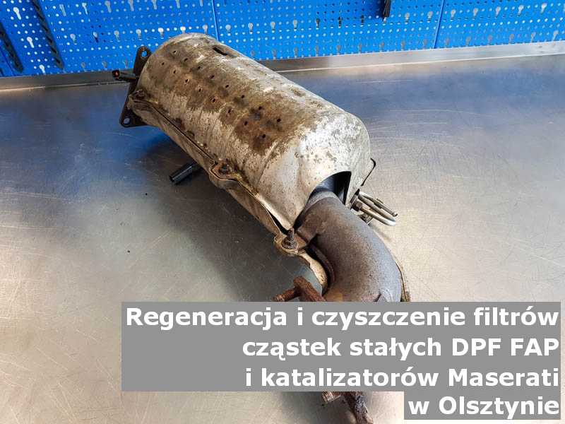 Myty filtr cząstek stałych DPF/FAP marki Maserati, w specjalistycznej pracowni, w Olsztynie.