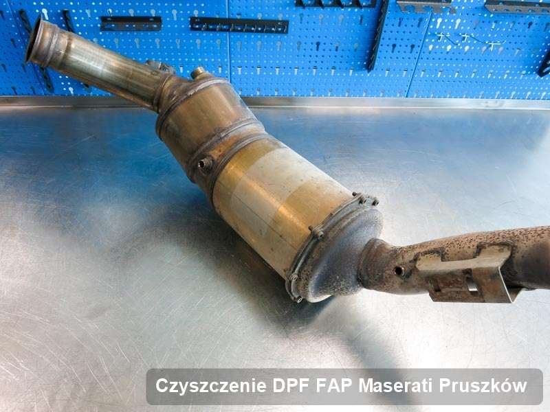 Filtr DPF do samochodu marki Maserati w Pruszkowie dopalony w specjalistycznym urządzeniu, gotowy do zamontowania