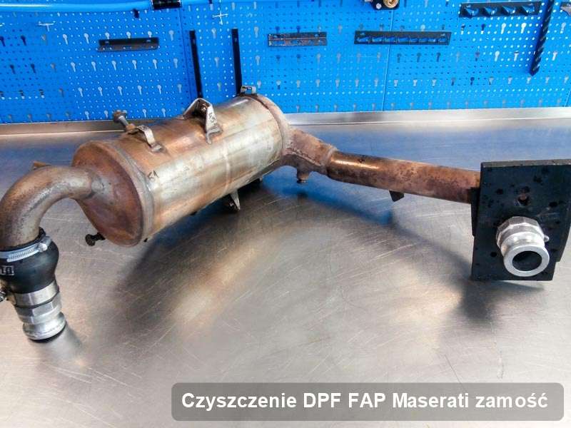 Filtr DPF układu redukcji emisji spalin do samochodu marki Maserati w Zamościu wyremontowany na specjalistycznej maszynie, gotowy do montażu