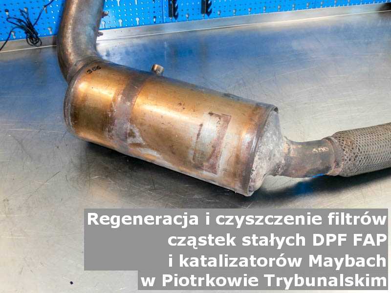 Umyty filtr FAP marki Maybach, w warsztacie, w Piotrkowie Trybunalskim.