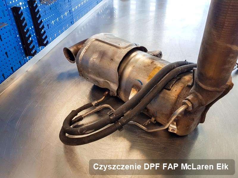 Filtr DPF układu redukcji emisji spalin do samochodu marki McLaren w Ełku wyczyszczony na odpowiedniej maszynie, gotowy do montażu