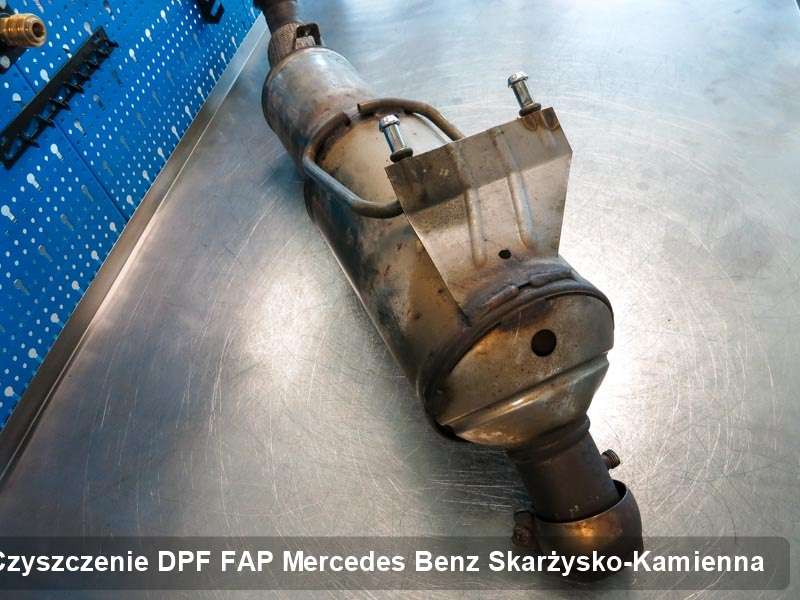 Filtr cząstek stałych DPF do samochodu marki Mercedes Benz w Skarżysku-Kamiennej dopalony na dedykowanej maszynie, gotowy do wysyłki