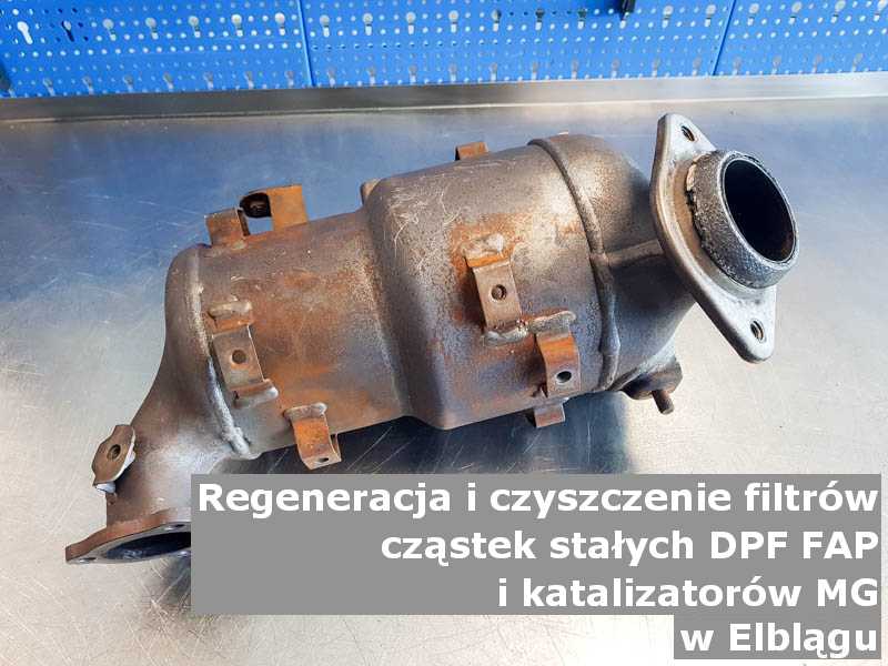 Myty filtr cząstek stałych DPF/FAP marki MG, w pracowni regeneracji, w Elblągu.