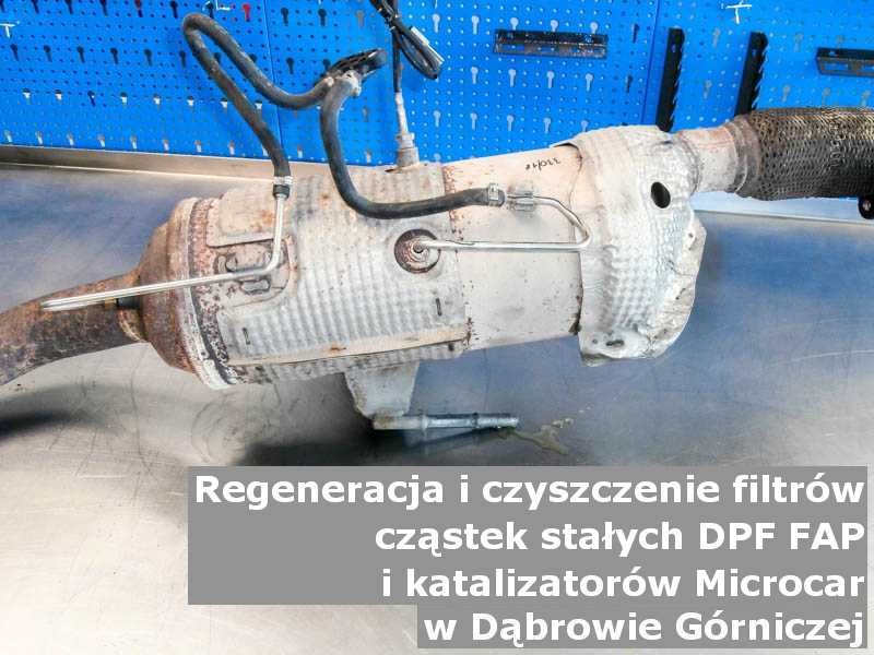 Regenerowany filtr cząstek stałych GPF marki Microcar, w specjalistycznej pracowni, w Dąbrowie Górniczej.