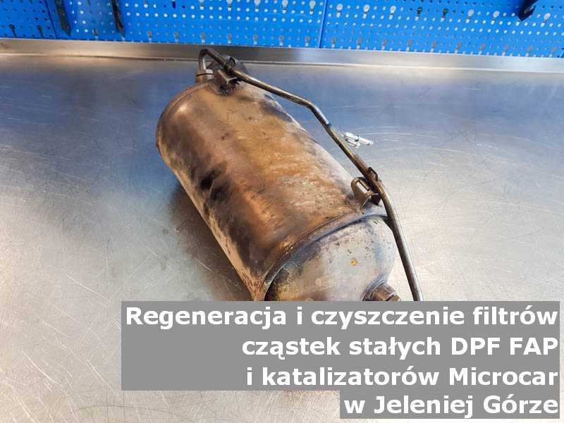 Myty filtr FAP marki Microcar, w pracowni, w Jeleniej Górze.