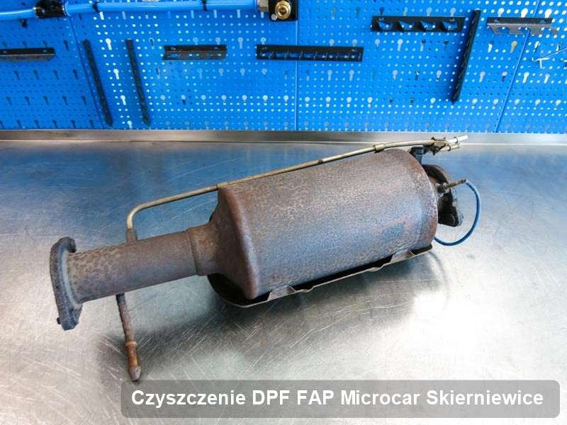 Filtr DPF do samochodu marki Microcar w Skierniewicach wyremontowany w dedykowanym urządzeniu, gotowy do montażu