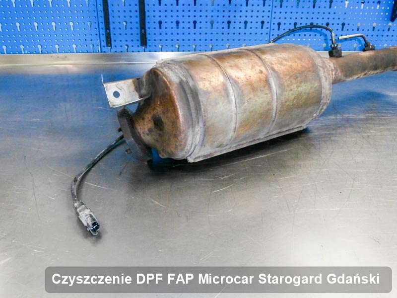 Filtr FAP do samochodu marki Microcar w Starogardzie Gdańskim wyremontowany na specjalistycznej maszynie, gotowy do wysyłki