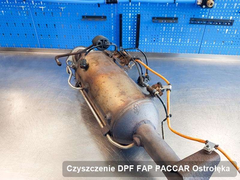 Filtr FAP do samochodu marki PACCAR w Ostrołęce wyczyszczony w specjalistycznym urządzeniu, gotowy do zamontowania