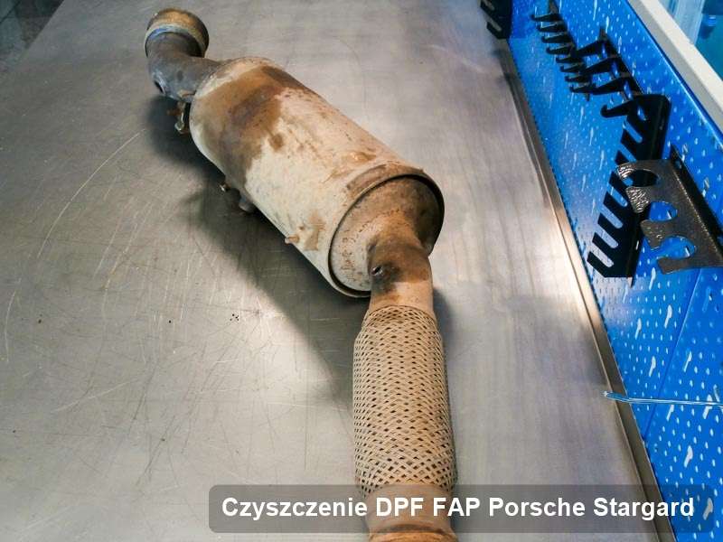 Filtr DPF do samochodu marki Porsche w Stargardzie dopalony w specjalistycznym urządzeniu, gotowy do zamontowania