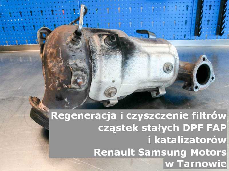 Wyczyszczony filtr cząstek stałych marki Renault Samsung Motors, w warsztatowym laboratorium, w Tarnowie.