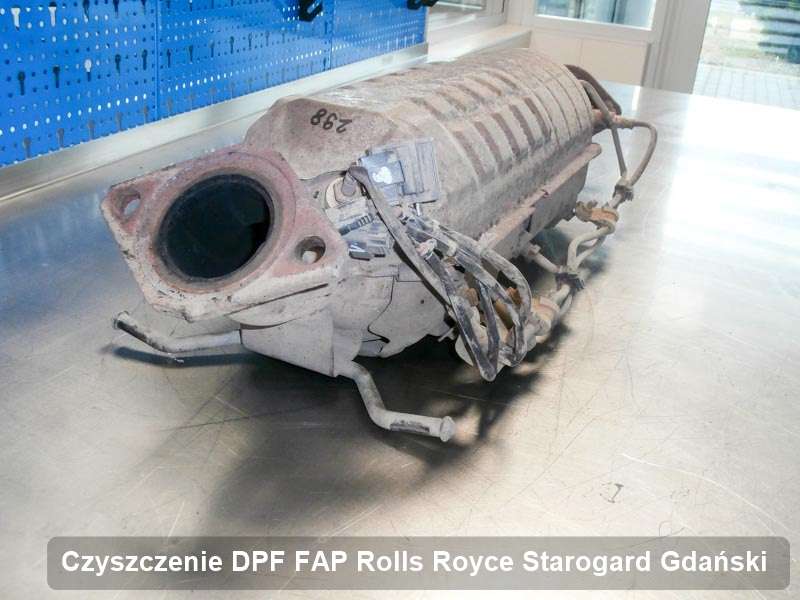 Filtr DPF i FAP do samochodu marki Rolls Royce w Starogardzie Gdańskim dopalony na specjalistycznej maszynie, gotowy do zamontowania