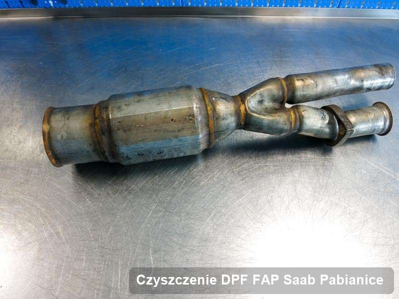 Filtr cząstek stałych DPF do samochodu marki Saab w Pabianicach naprawiony w dedykowanym urządzeniu, gotowy do wysyłki