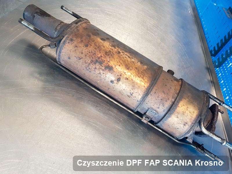 Filtr FAP do samochodu marki SCANIA w Krosnie zregenerowany na odpowiedniej maszynie, gotowy do instalacji
