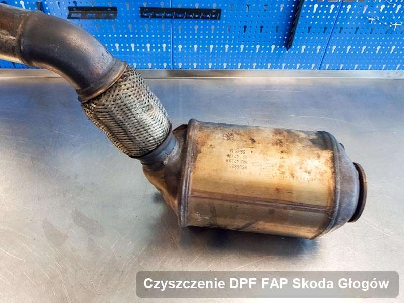 Filtr DPF i FAP do samochodu marki Skoda w Głogowie dopalony na specjalnej maszynie, gotowy spakowania
