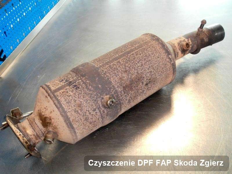 Filtr cząstek stałych DPF I FAP do samochodu marki Skoda w Zgierzu naprawiony na specjalistycznej maszynie, gotowy spakowania