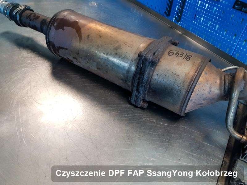 Filtr DPF do samochodu marki SsangYong w Kołobrzegu wyremontowany w specjalnym urządzeniu, gotowy do zamontowania