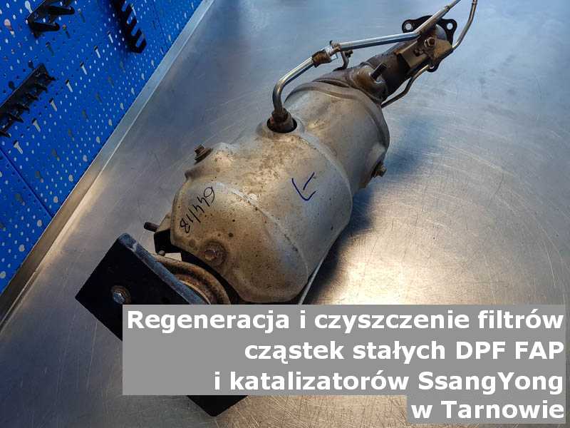 Wyczyszczony filtr cząstek stałych GPF marki SsangYong, w pracowni regeneracji, w Tarnowie.
