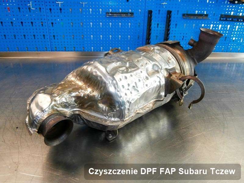 Filtr FAP do samochodu marki Subaru w Tczewie wyczyszczony na specjalnej maszynie, gotowy do zamontowania