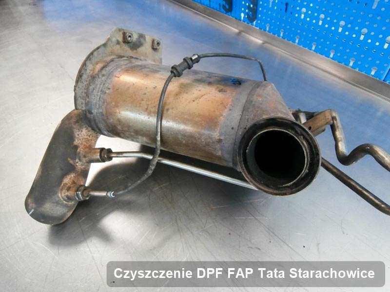 Filtr DPF do samochodu marki Tata w Starachowicach zregenerowany na specjalnej maszynie, gotowy do montażu