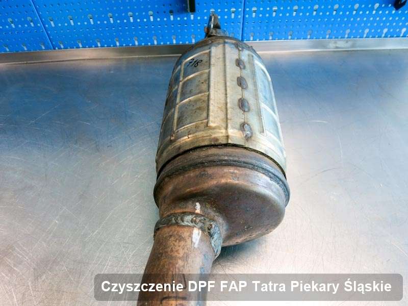 Filtr FAP do samochodu marki Tatra w Piekarach Śląskich zregenerowany na specjalnej maszynie, gotowy do zamontowania