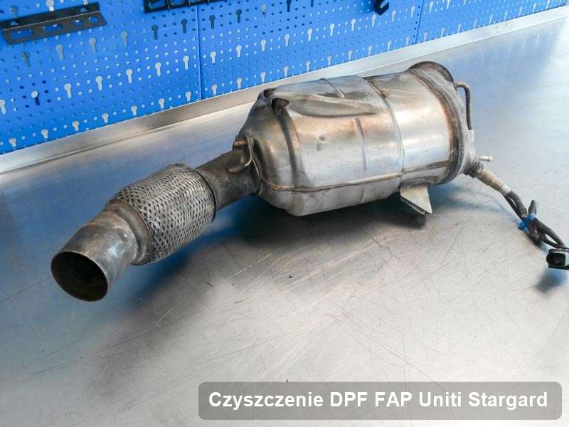 Filtr cząstek stałych FAP do samochodu marki Uniti w Stargardzie dopalony na odpowiedniej maszynie, gotowy do montażu