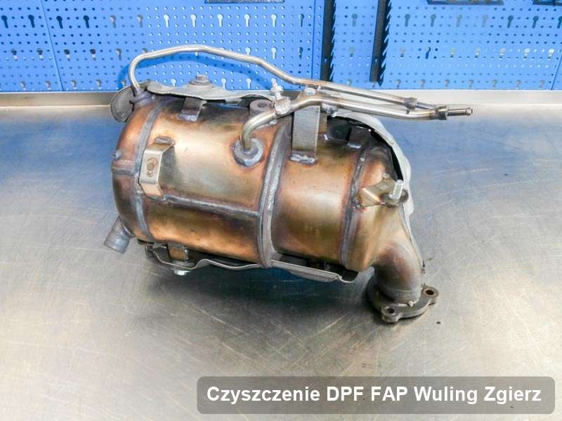 Filtr cząstek stałych DPF do samochodu marki Wuling w Zgierzu naprawiony na specjalnej maszynie, gotowy do zamontowania